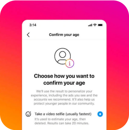 Instagram age verification screen