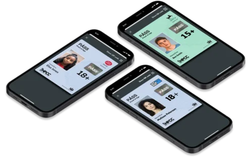 3 digital ID app screens