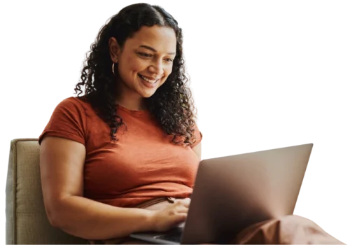 Woman using laptop