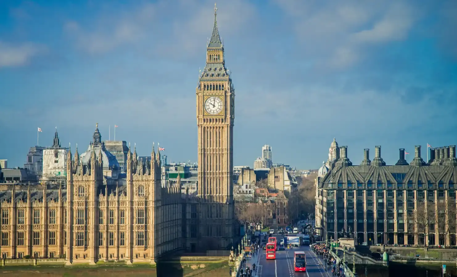 Decorative image of the outside of the Houses of Parliament.