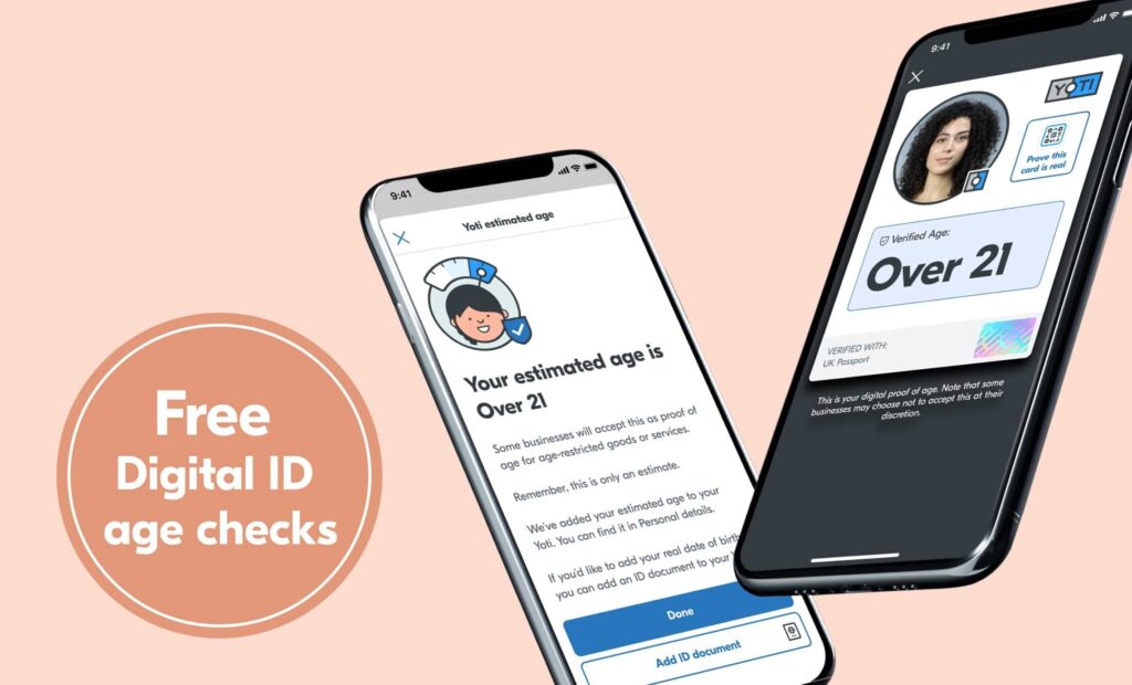 Free Digital ID age checks · Yoti